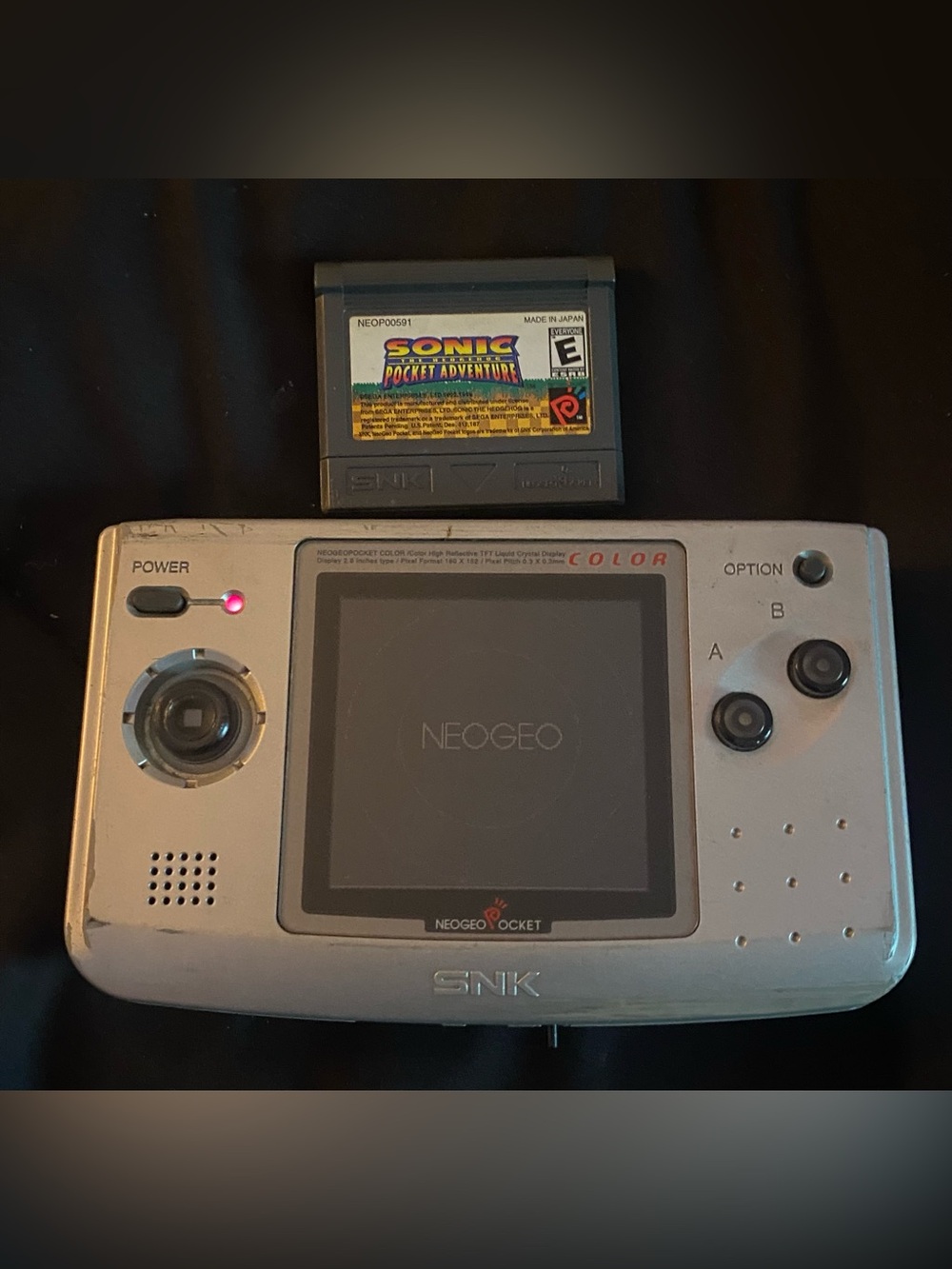 Neo Geo Pocket Color Platinum Silver (SNK, 1999) -Working - Rare With Game Sonic